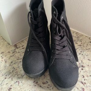 Black lace up boots